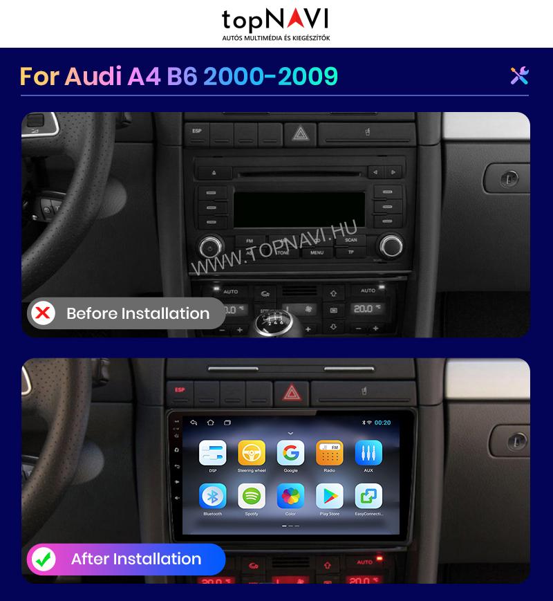 Audi A4 B6 B7 2002 - 2012 9" Android Multimédia fejegység - topNAVI