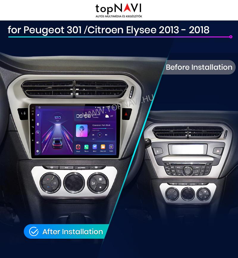 Citroen Elysee 2013 - 2018 9" Android Multimédia fejegység - topNAVI