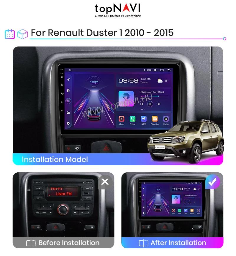 Dacia Duster 2010 - 2015 9" Android Multimédia fejegység - topNAVI