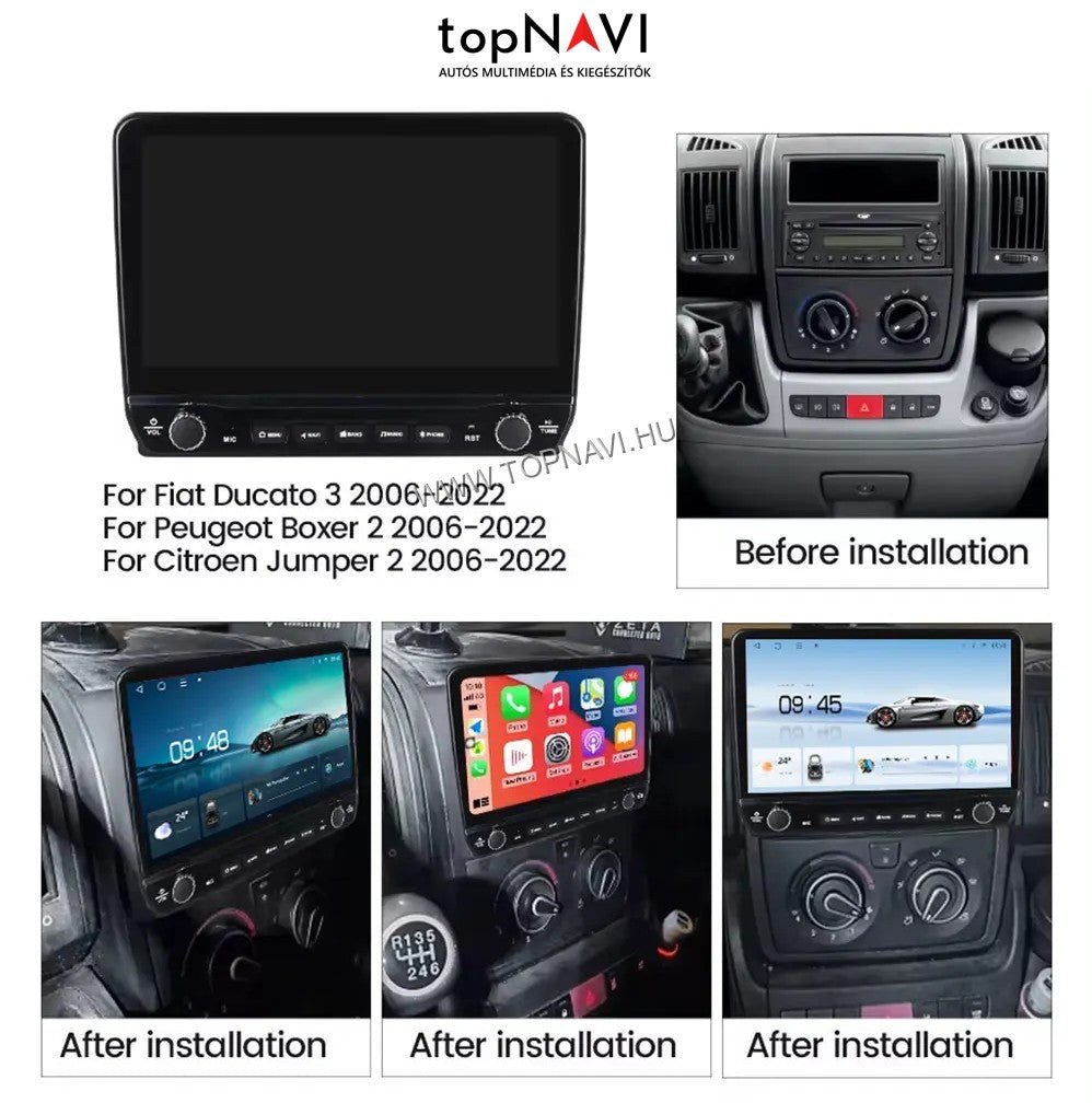 Fiat Ducato 2006 - 2015 10" Android Multimédia fejegység - topNAVI