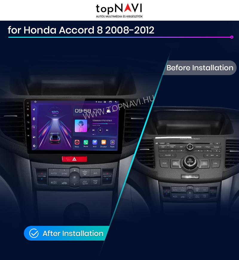 Honda Accord 8.gen 2008 - 2015 9" Android Multimédia fejegység - topNAVI