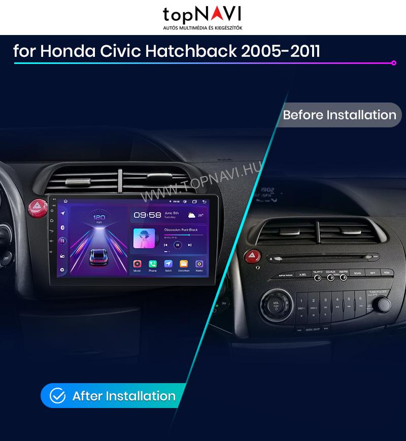 Honda Civic UFO 8. gen 2005 - 2011 9" Android Multimédia fejegység - topNAVI