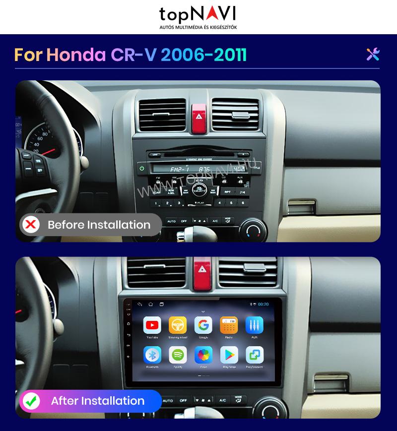 Honda CR - V 3. 2006 - 2011 9" Android Multimédia fejegység - topNAVI