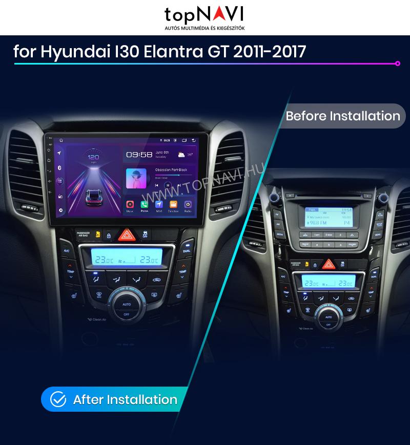 Hyundai I30 2011 - 2017 9" Android Multimédia fejegység - topNAVI