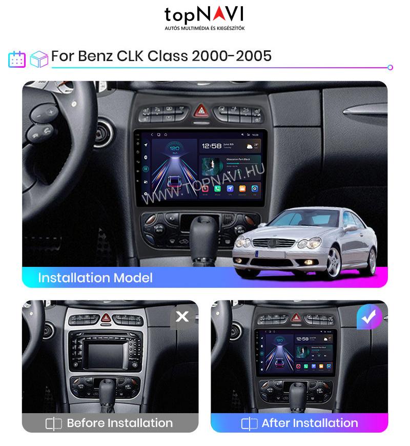 Mercedes - Benz A W168 / C W203 / CLK W209 / G W463 9" Android Multimédia Fejegység - topNAVI