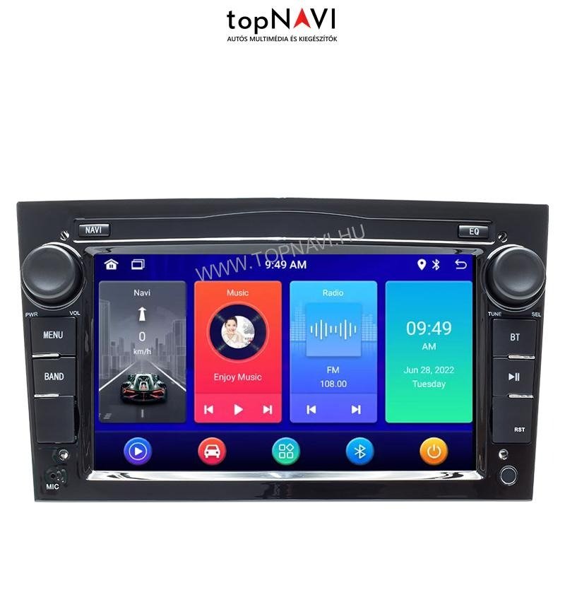 Opel Astra, Vectra, Zafira, Corsa, Meriva 7" Matt Fekete Android Multimédia fejegység - topNAVI