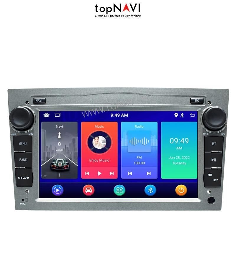 Opel Astra, Vectra, Zafira, Corsa, Meriva Szürke 7" Android Multimédia fejegység - topNAVI