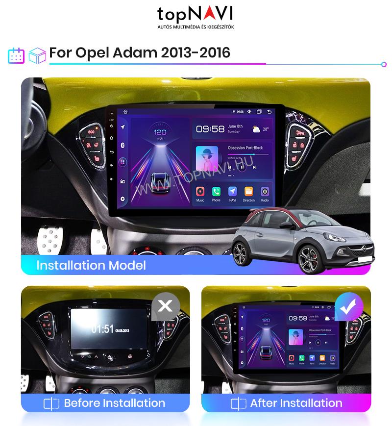 Opel Corsa E / Adam 2013 - 2019 9" Android Multimédia fejegység - topNAVI