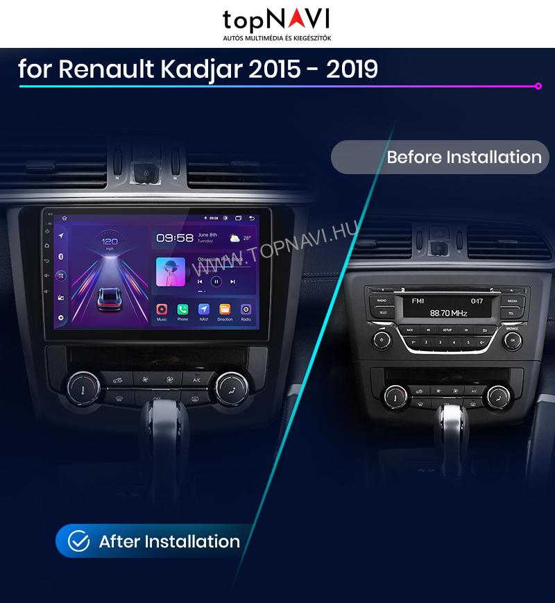 Renault Kadjar 2015 - 2019 9" Android Multimédia fejegység - topNAVI