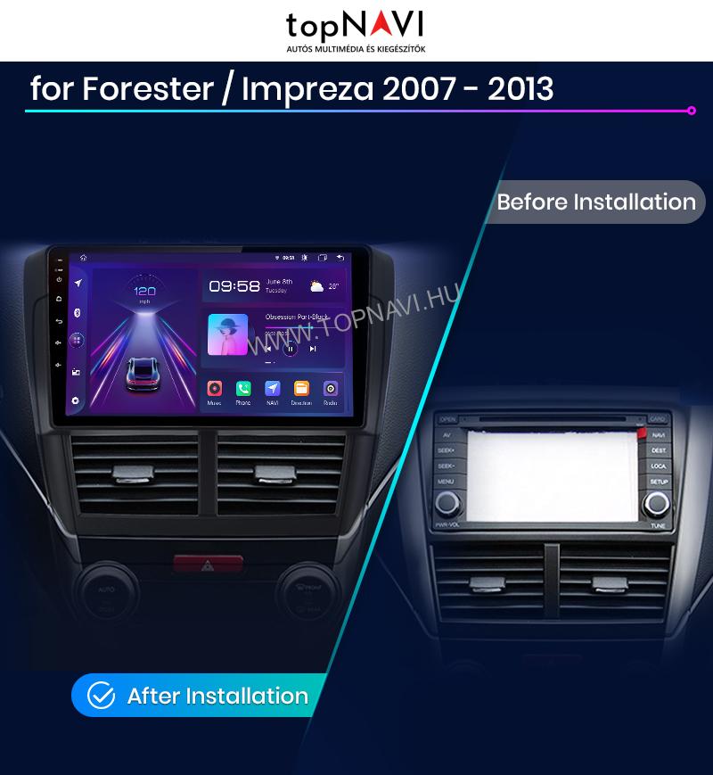 Subaru Forester 3/ Impreza 3 2007 - 2013 10.1" Android Multimédia fejegység - topNAVI