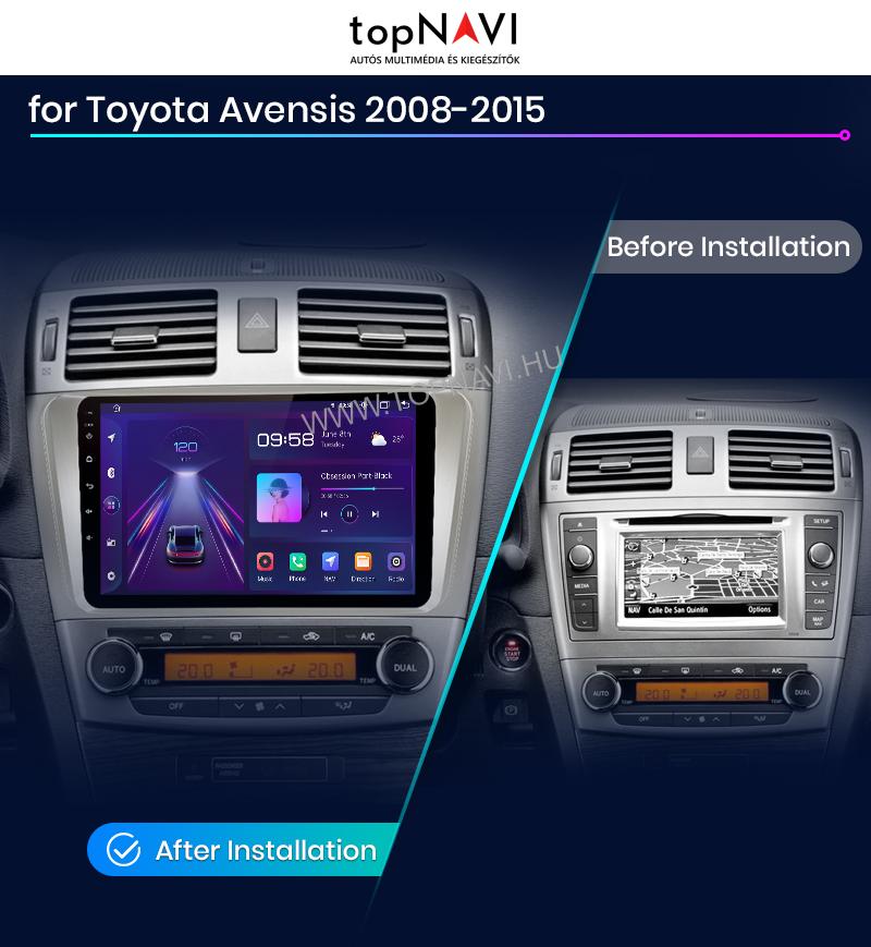 Toyota Avensis 3 T27 2009 - 2018 9" Android Multimédia fejegység - topNAVI