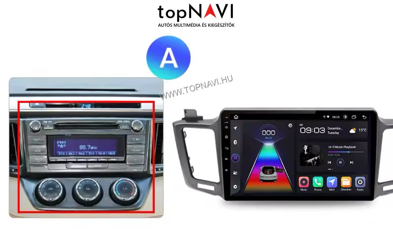 Toyota Rav - 4 3 XA 40 2013 - 2018 10.1 Android multimédia CarPlay