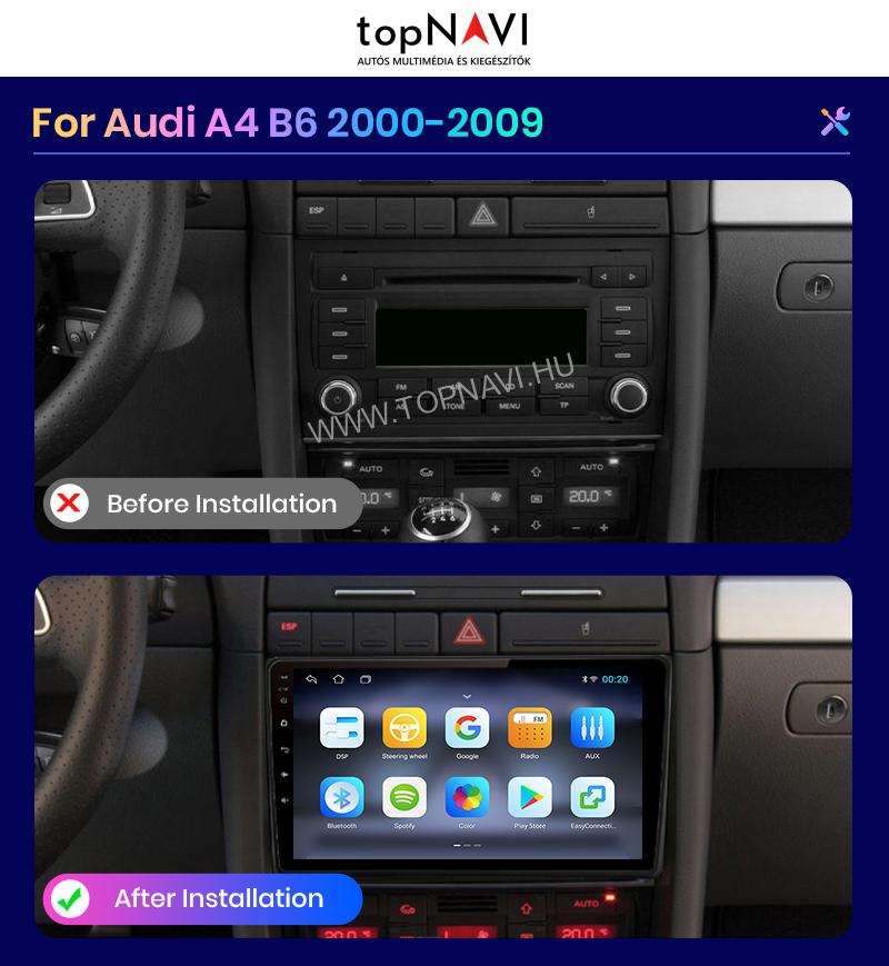 Audi A4 B6 B7 2002-2009  Android Multimédia fejegység