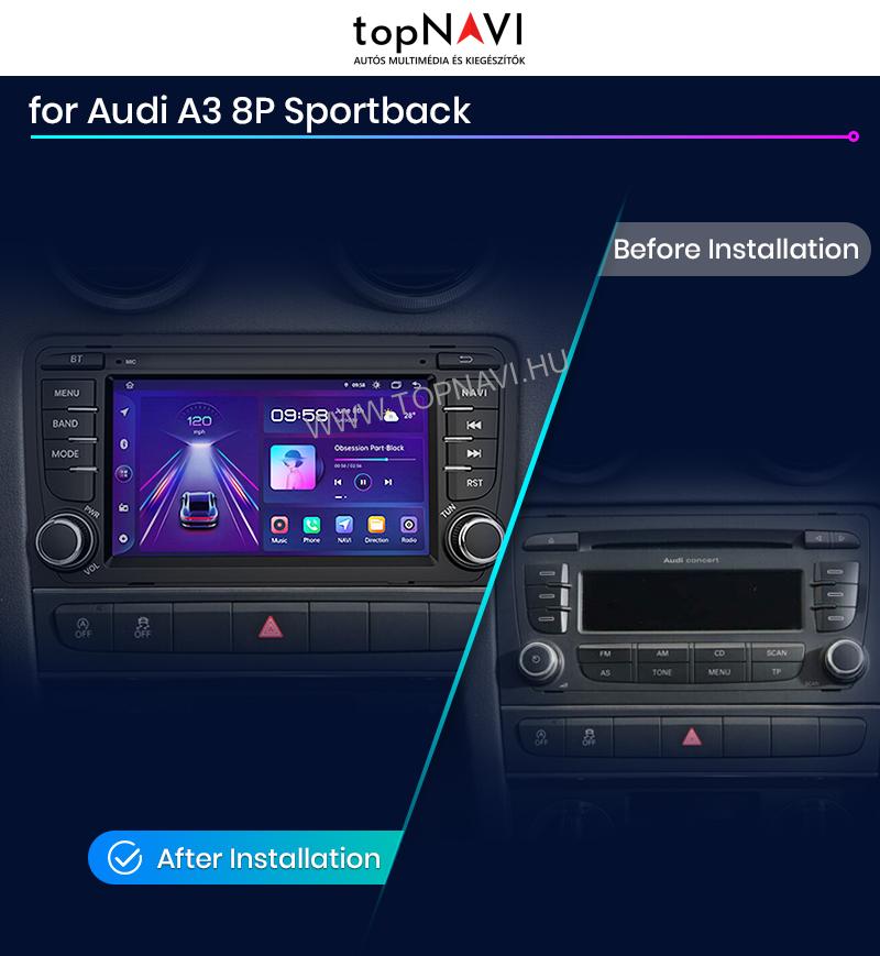 Audi A3 8P 2003-2011 Android Multimédia fejegység