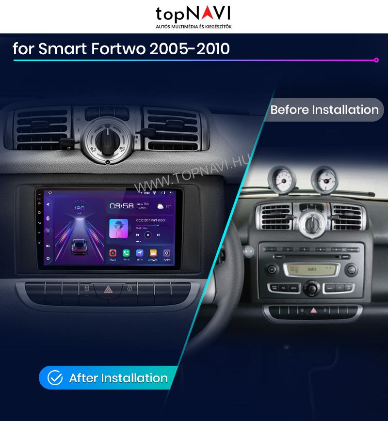 Smart Fortwo 2008 2005-2010 Android Multimédia fejegység