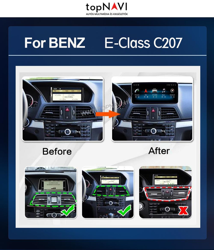 8 Core 12 MERCEDES BENZ E Class E-Class C207 W207 A207 2009-2012 Android Multimédia fejegység