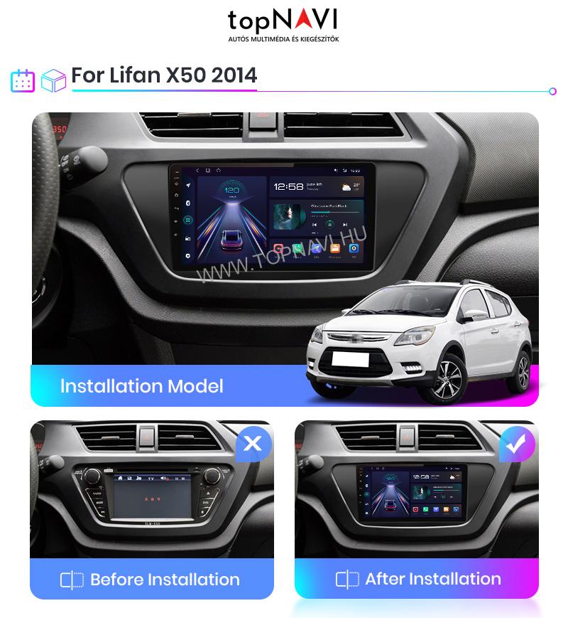 2 Din Lifan X50 2015-2019 Track Android Multimédia fejegység