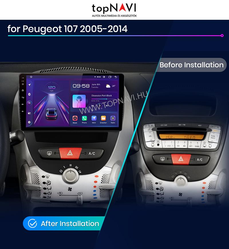 Peugeot 107 Android Multimédia fejegység