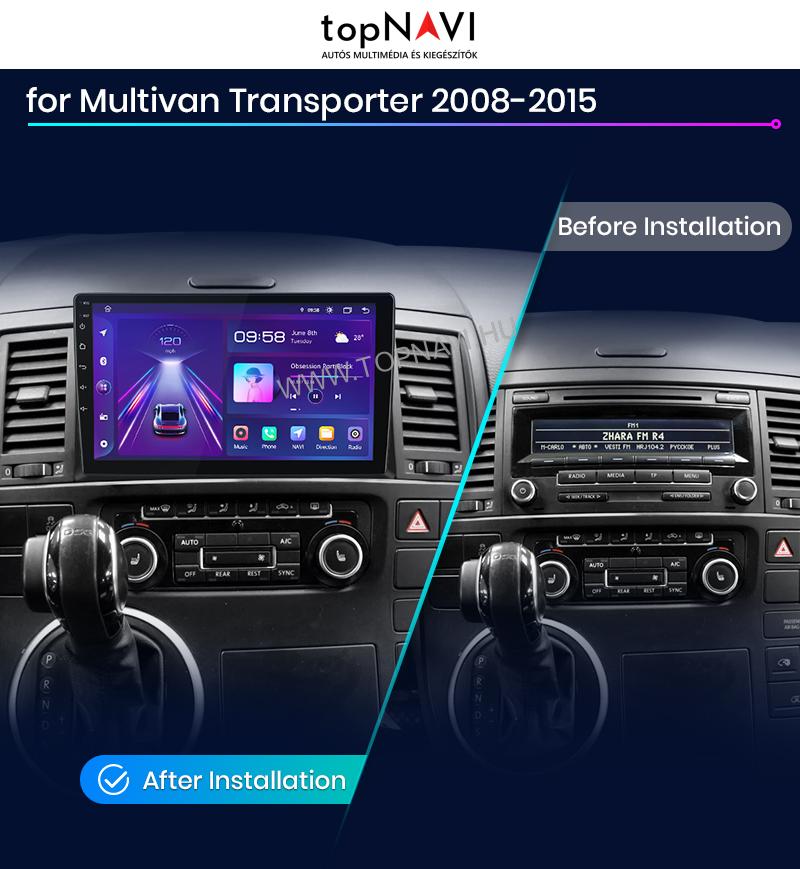 VW T5 Multivan Transporter 2008-2015 Android Multimédia fejegység