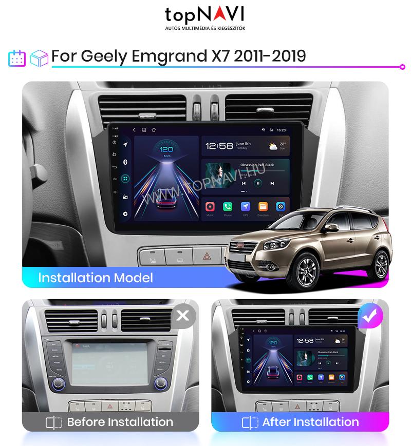 2 Din  Geely Emgrand X7 GX7 EX7 2011 - 2019 Android Multimédia fejegység