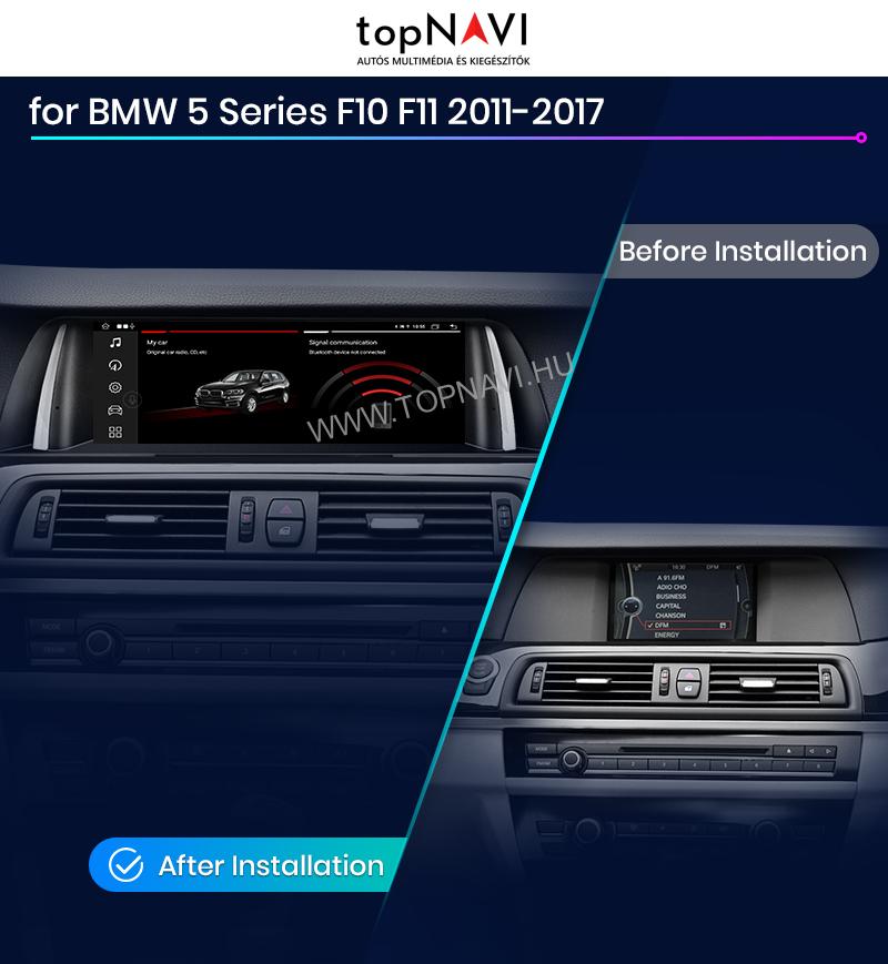 BMW 5 Series F10 F11 2011 2012 2013 2014 2015 2016 2017 Android Multimédia fejegység
