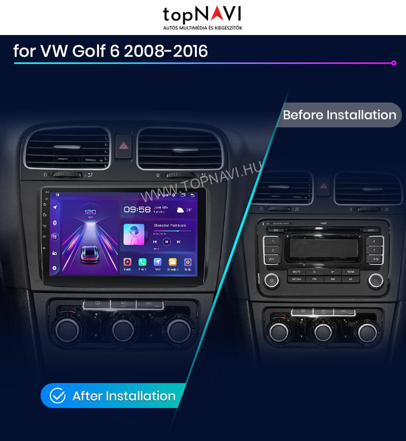 Volkswagen Golf 6 2008 - 2013 9" Android Multimédia fejegység - topNAVI