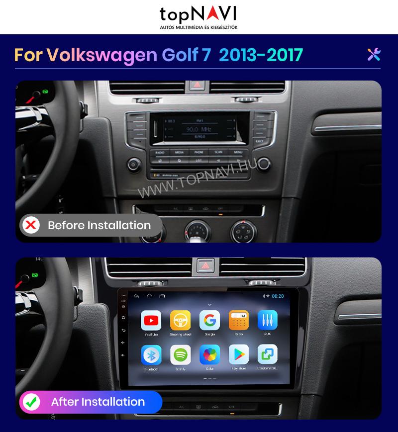 Volkswagen Golf 7 2013 - 2020 10.1" Android Multimédia fejegység - topNAVI